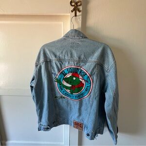 squid roe denim embroidered jacket